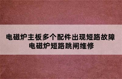 电磁炉主板多个配件出现短路故障 电磁炉短路跳闸维修